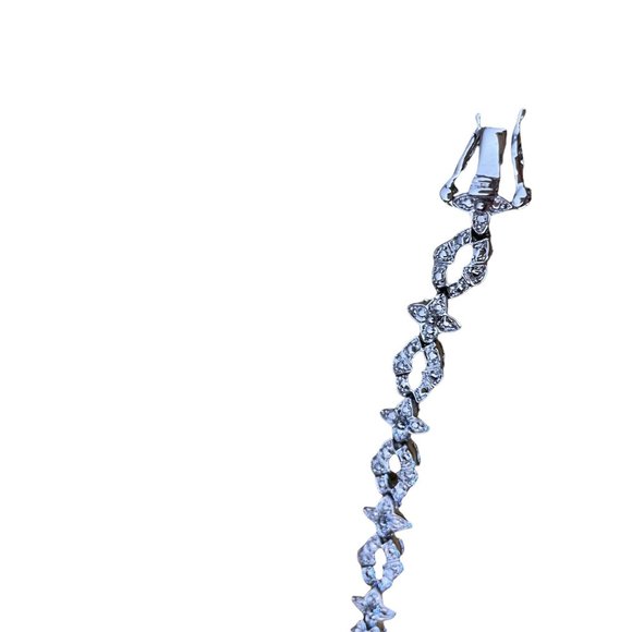 Silver Tone Rhinestone Bracelet - Picture 2 of 12